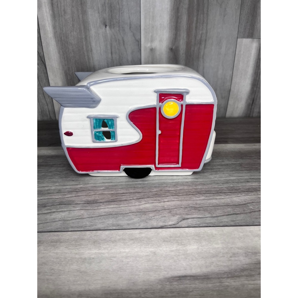Scentsy Road Less Traveled Wax Warmer Red White Excellent Vintage‎ Camper Cool